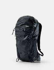 Black backpack on a white background