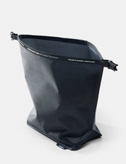 Black toiletry case on a white background