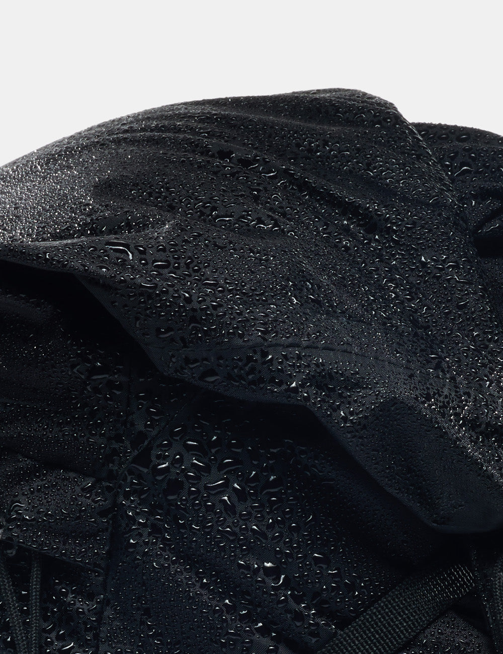 close up view of water on black material