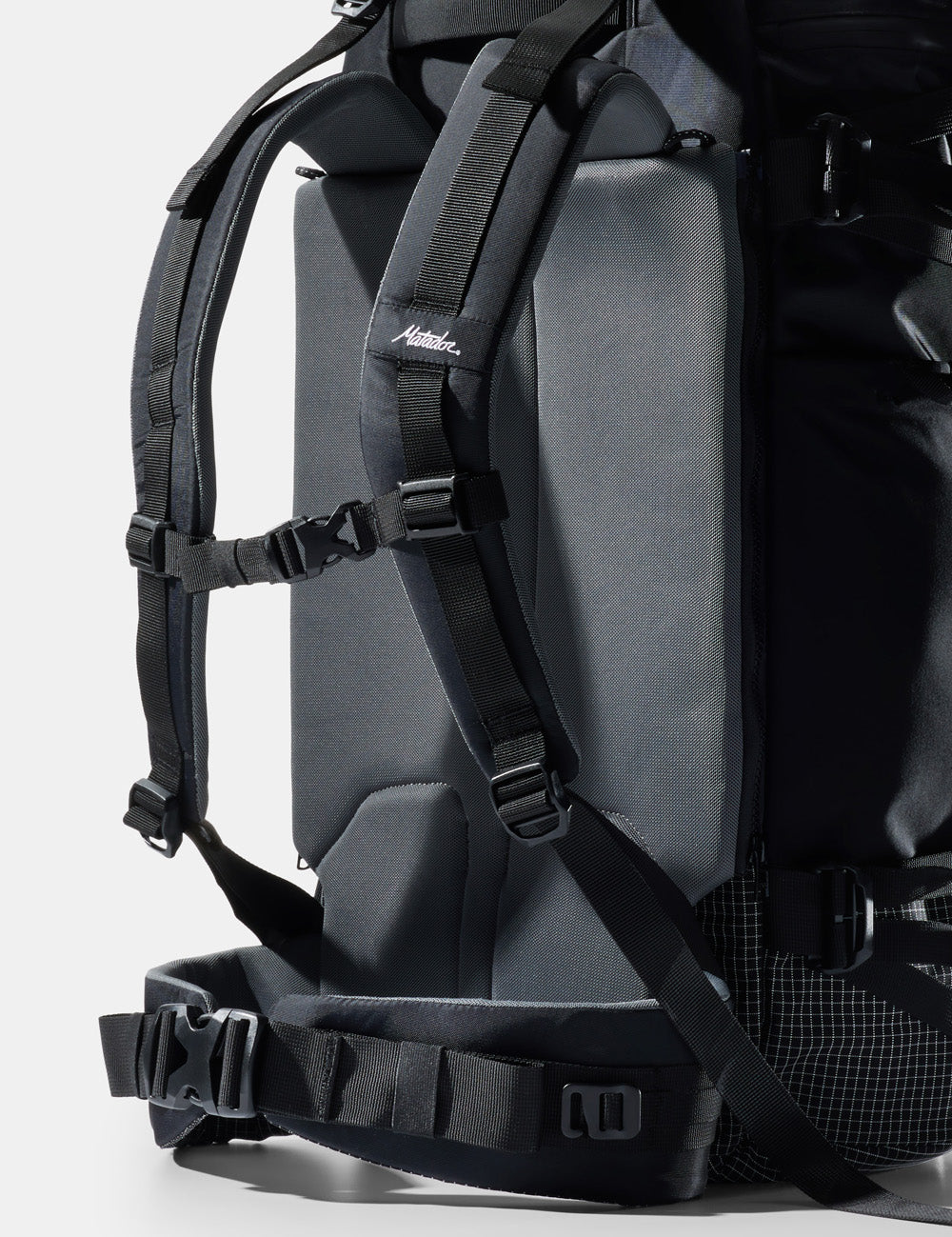 harness system of black backpack