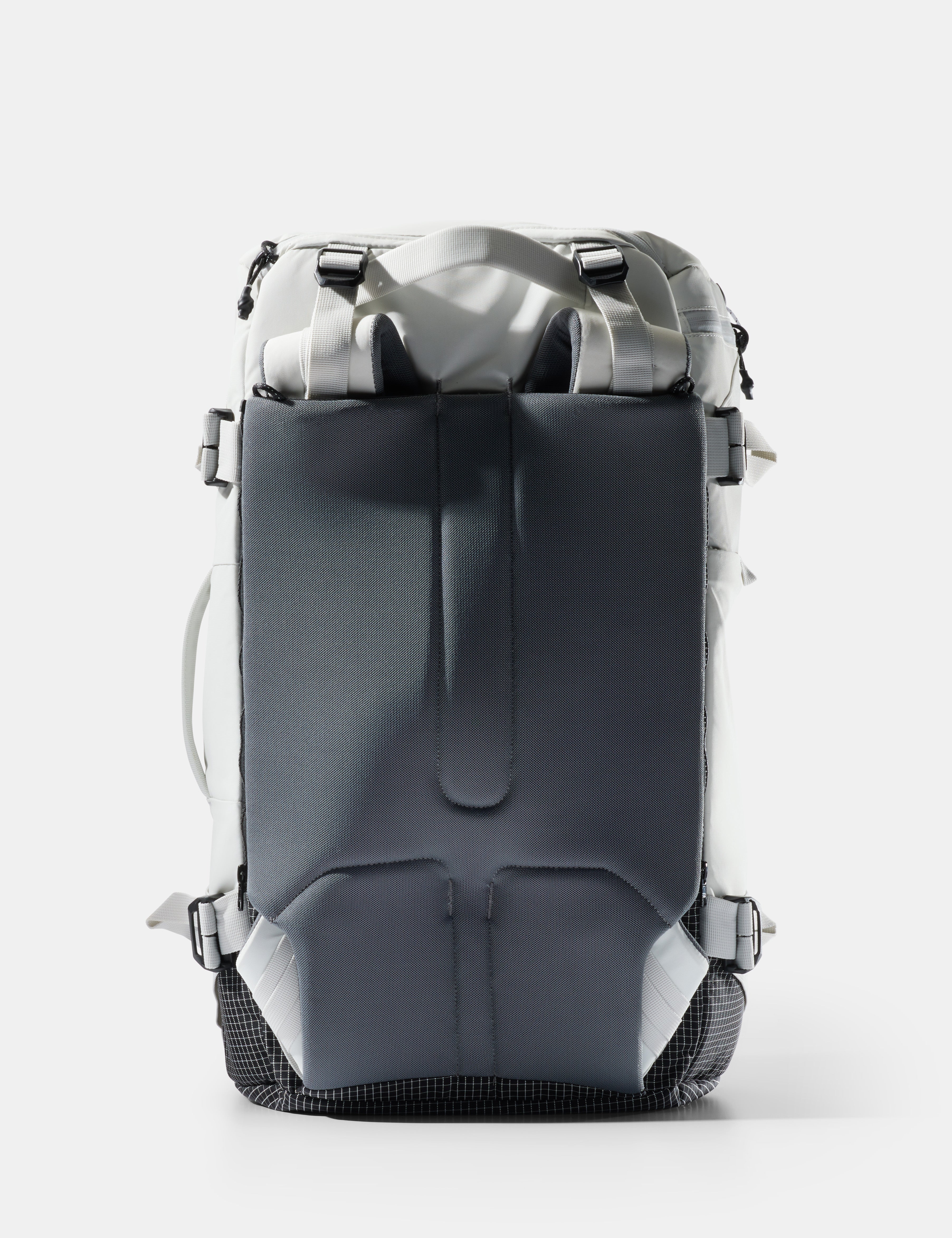 Gray backpack on a light gray background