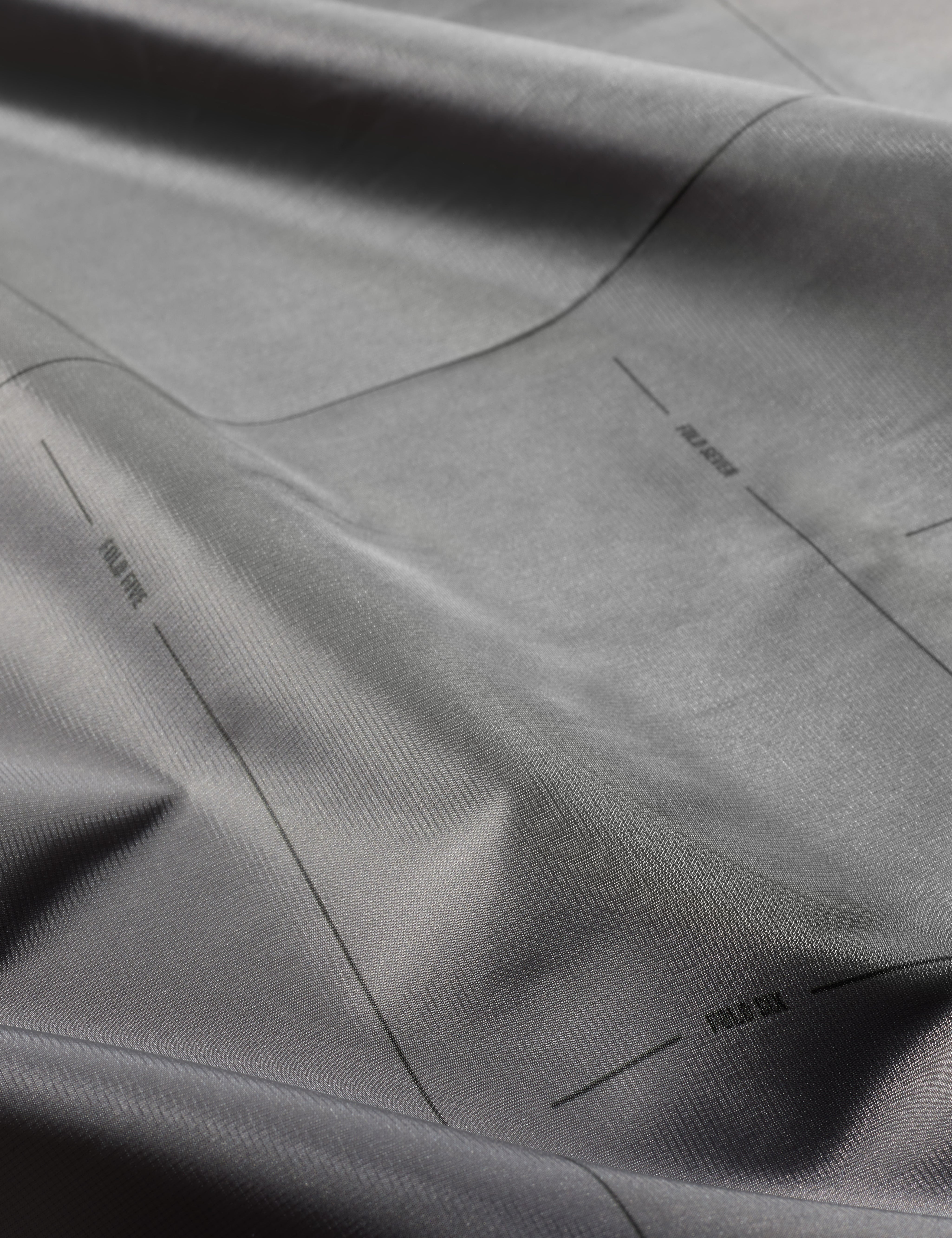 Close-up of gray fabric with subtle texture