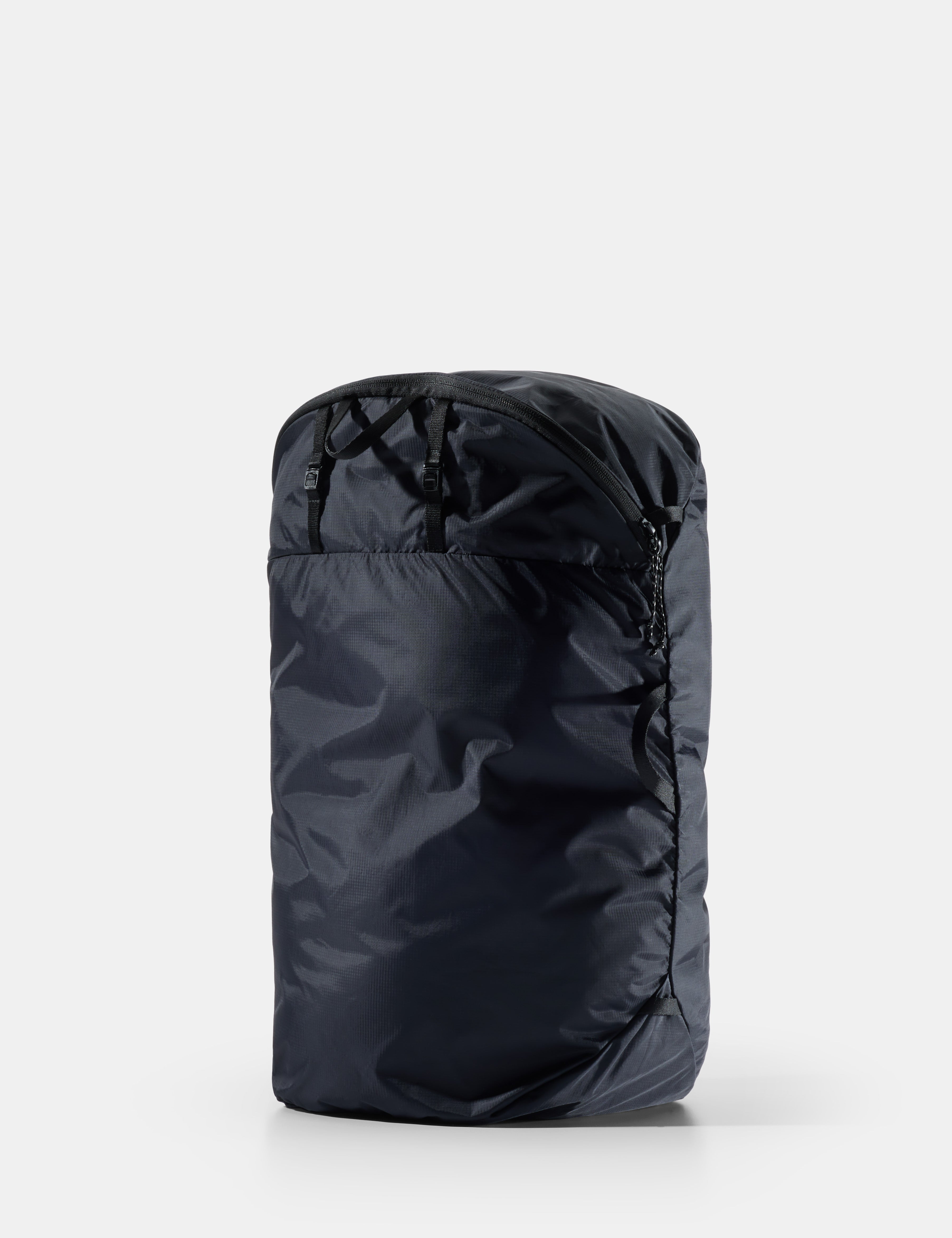 Black compression sack on a white background