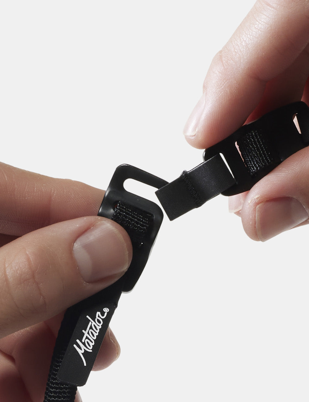 close up view of better tether hook hardware