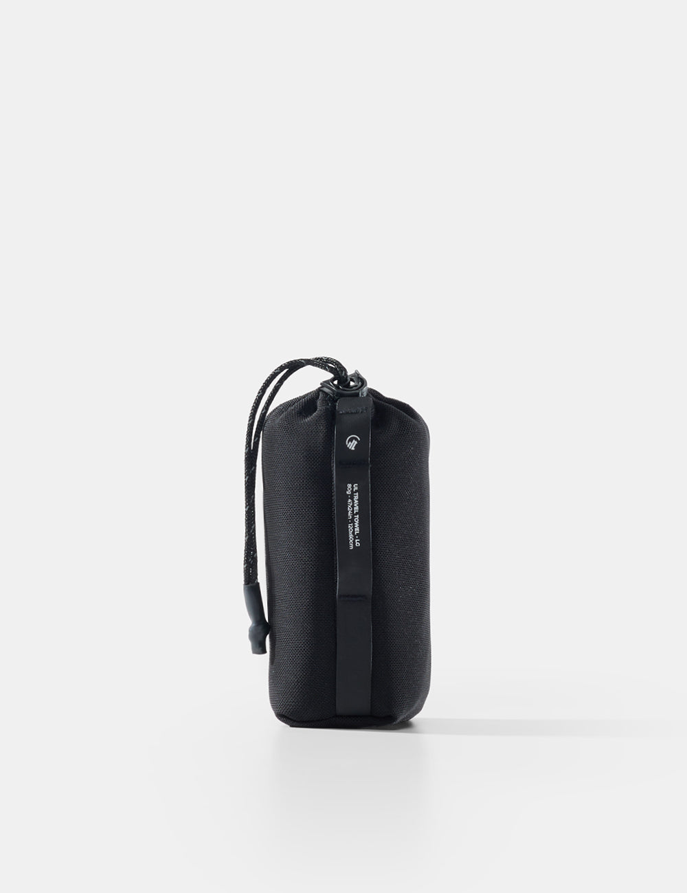 gray towel pouch on a white background