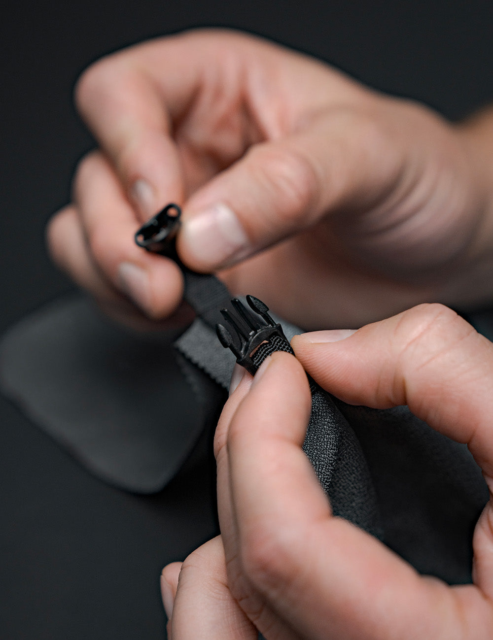 close up view of towel hand clip